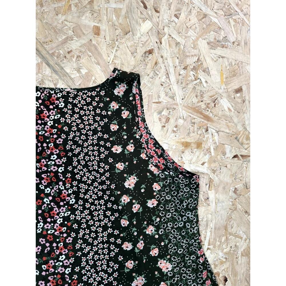 Van Heusen Floral Tank Top Womens Large Green Pink Mixed Flower Print Sleeveless - Picture 13 of 14